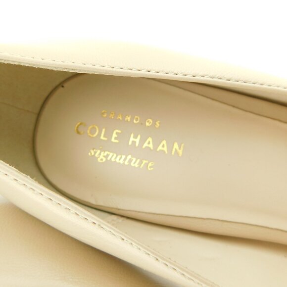 Unworn COLE HAAN Beige Nude Leather Classic Pump Heels 10 C Wide - Picture 6 of 7